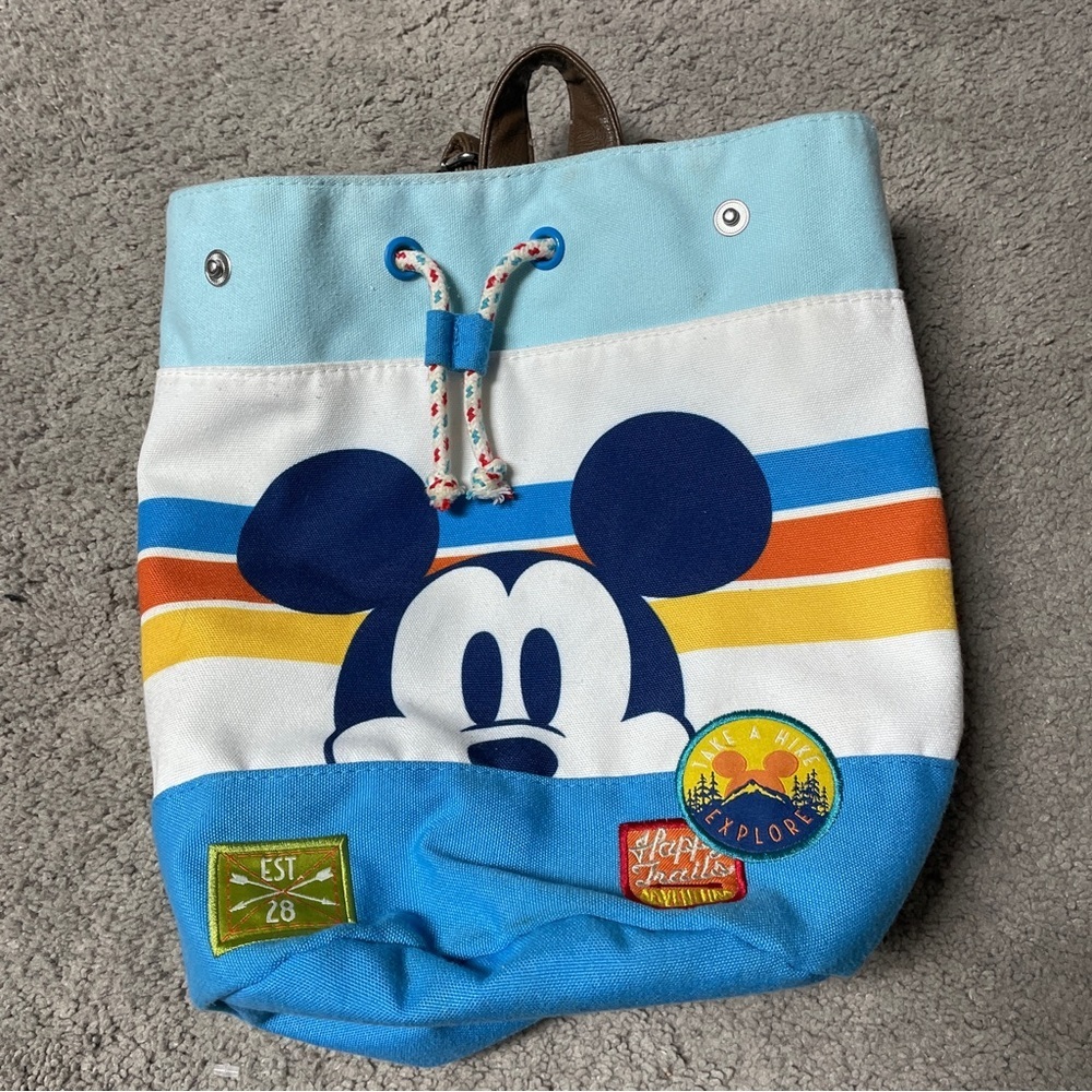 Disney Store Mickey Mouse Happy Trails Bucket Backpack‎